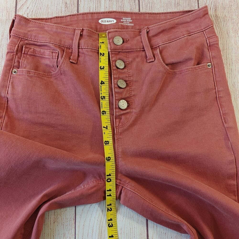 Old Navy High-Waisted Button-Fly Pop-Color Rockstar Super Skinny Jeans sz 6 - Picture 9 of 13